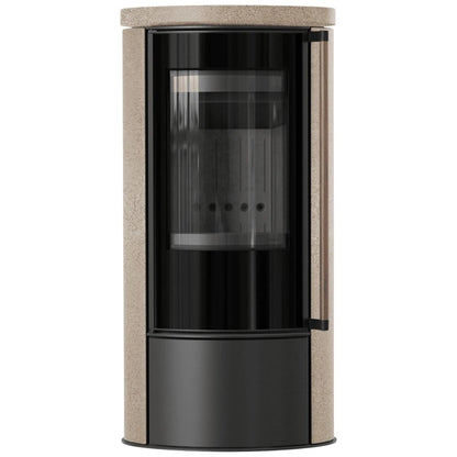 Soba Erik 5.5kW ceramica Gold Satin - maner lemn - samota neagra