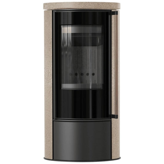 Sobă Erik 5.5kW ceramică Gold Satin - mâner lemn - samota neagra