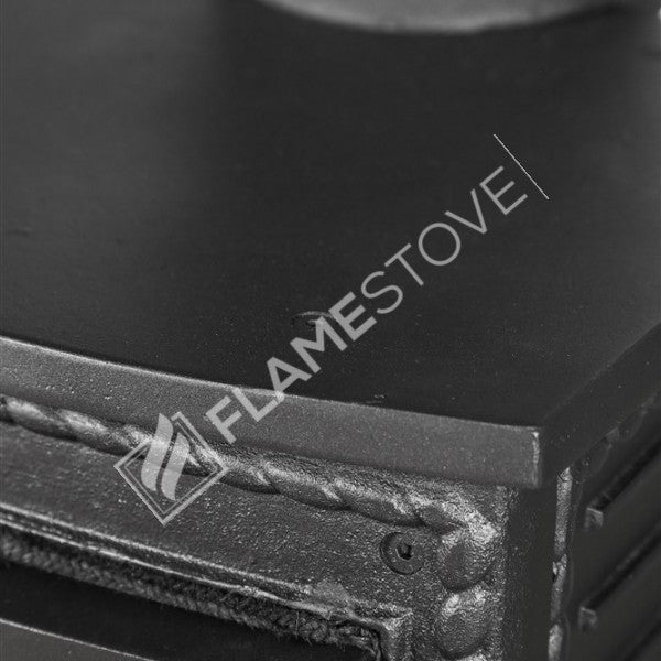 Soba Lux FS-054 din fontă cu sticlă pe 3 laturi și 55% eficiență - Încălzește 70 m², sticlă Schott Robax, emailată