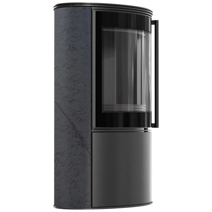 Soba Bjorn 7kW ceramica Grafite Satin cu capac otel - samota neagra