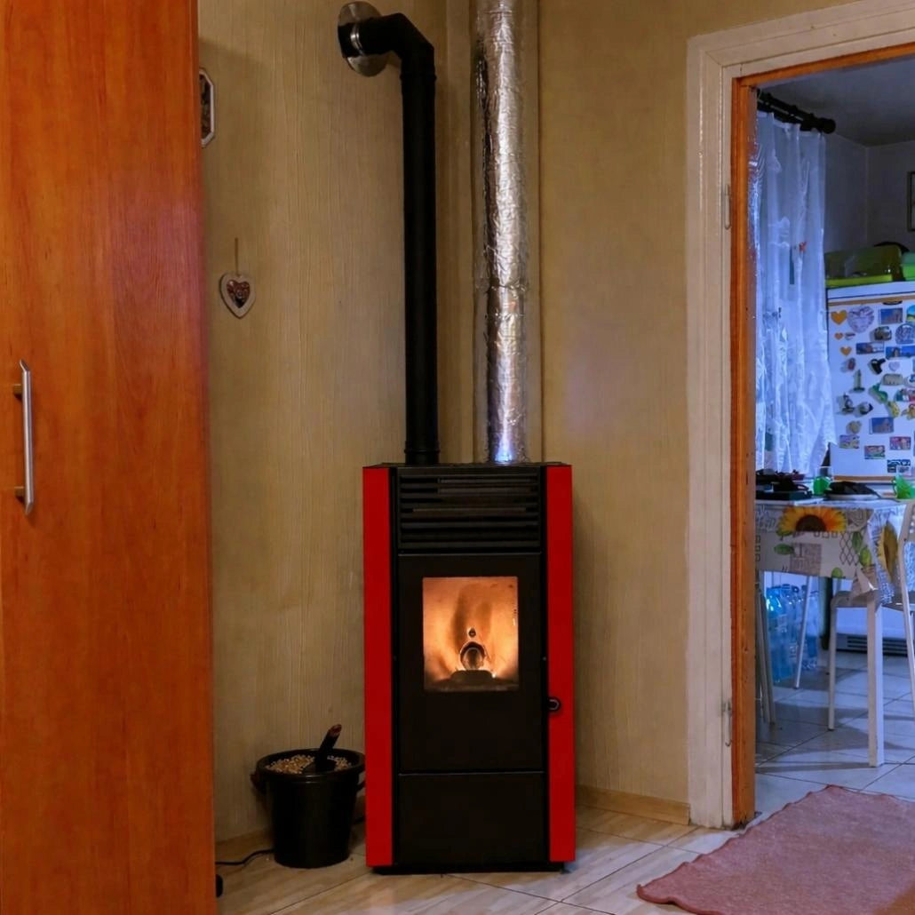 SOBA PELETI 2.5-9.5 KW - MARISA ROSU - 2 Ventilatoare