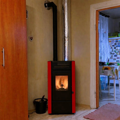 SOBA PELETI 2.5-9.5 KW - MARISA ROSU - 2 Ventilatoare