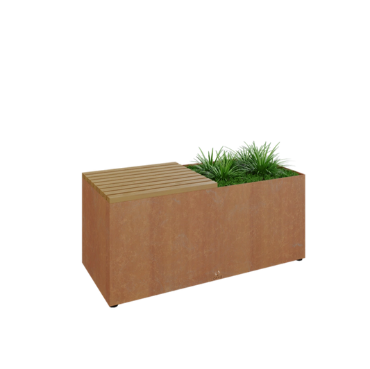 Banca OFYR corten + spatiu de plante