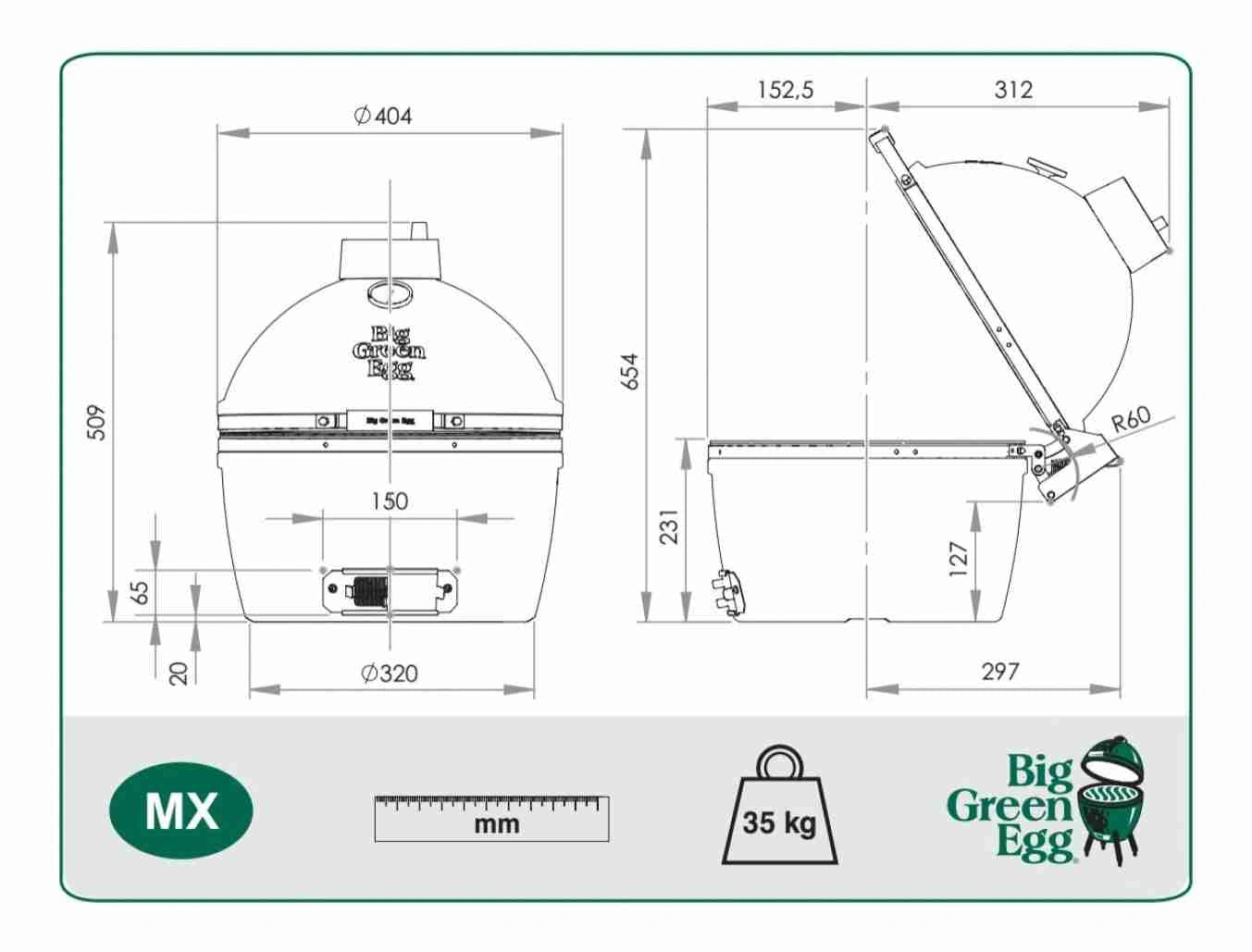Kamado Ceramic Big Green Egg