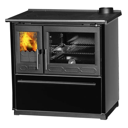 Soba de gatit P85 Negru cu plita si cuptor - 8kW - racord dreapta