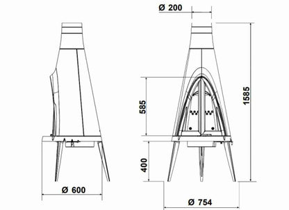 Soba fonta 143kg - Tipi 10-15kW