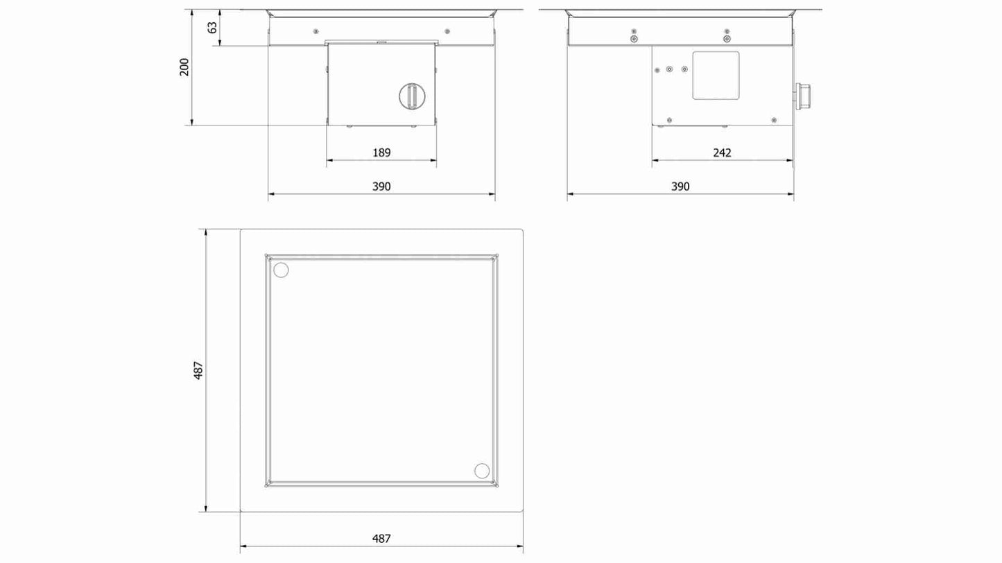 Arzator gaz incastrabil AQF 03 - 48X48cm