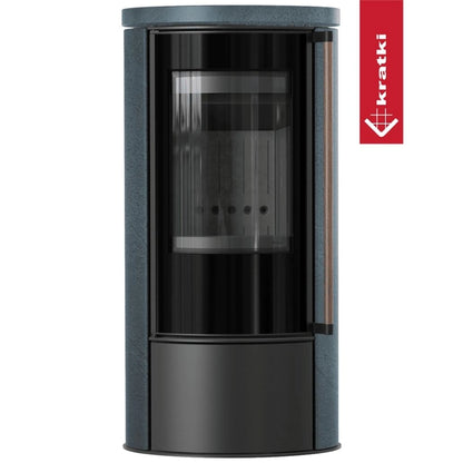 Soba Erik 5.5kW ceramica Serpentino - maner lemn - samota neagra