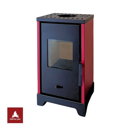 Soba pe lemne Luma 5-6kw - Rosu