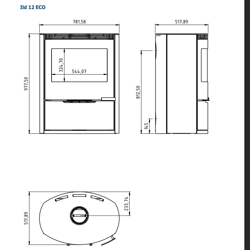 Sobă pe lemne ILD 12 Eco 8.5kW