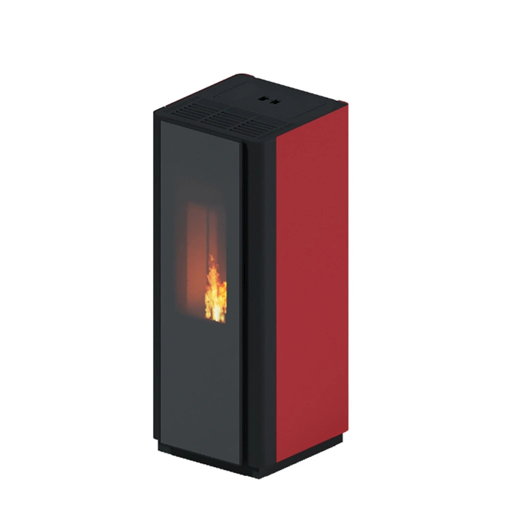 SOBA PELETI 3.8-11.1 KW QUADRA ROSU - CONVECTIE NATURALA