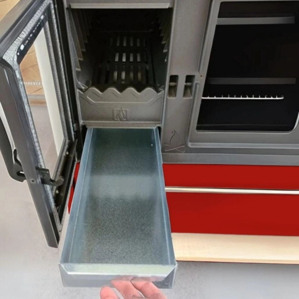 Soba de gatit P85 Rosu cu plita si cuptor - 8kW - racord dreapta