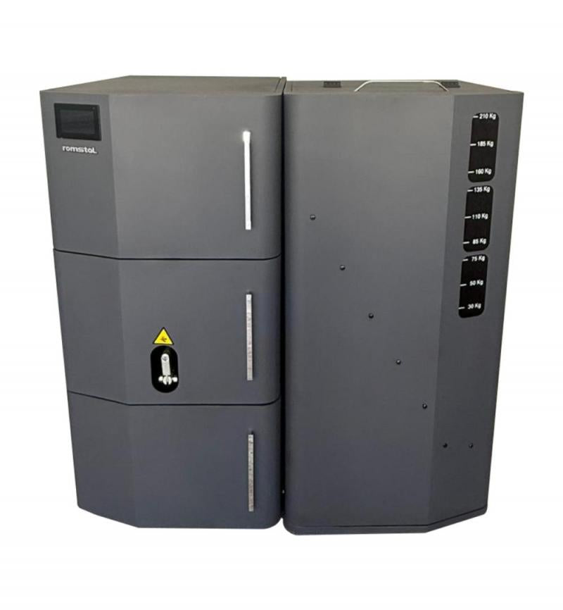 Cazan (centrala) peleti, otel, Romstal 500 cu wifi si touchscreen, TAIGA, 60 kW