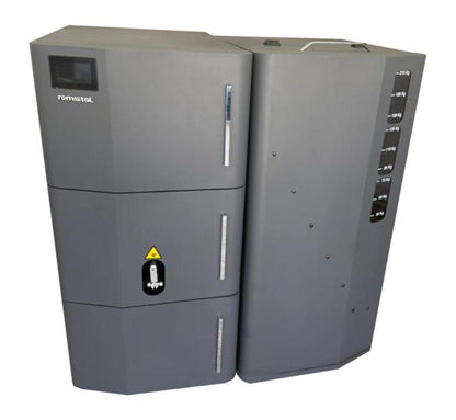 Cazan (centrala) peleti, otel, Romstal 500 cu wifi si touchscreen, TAIGA, 60 kW