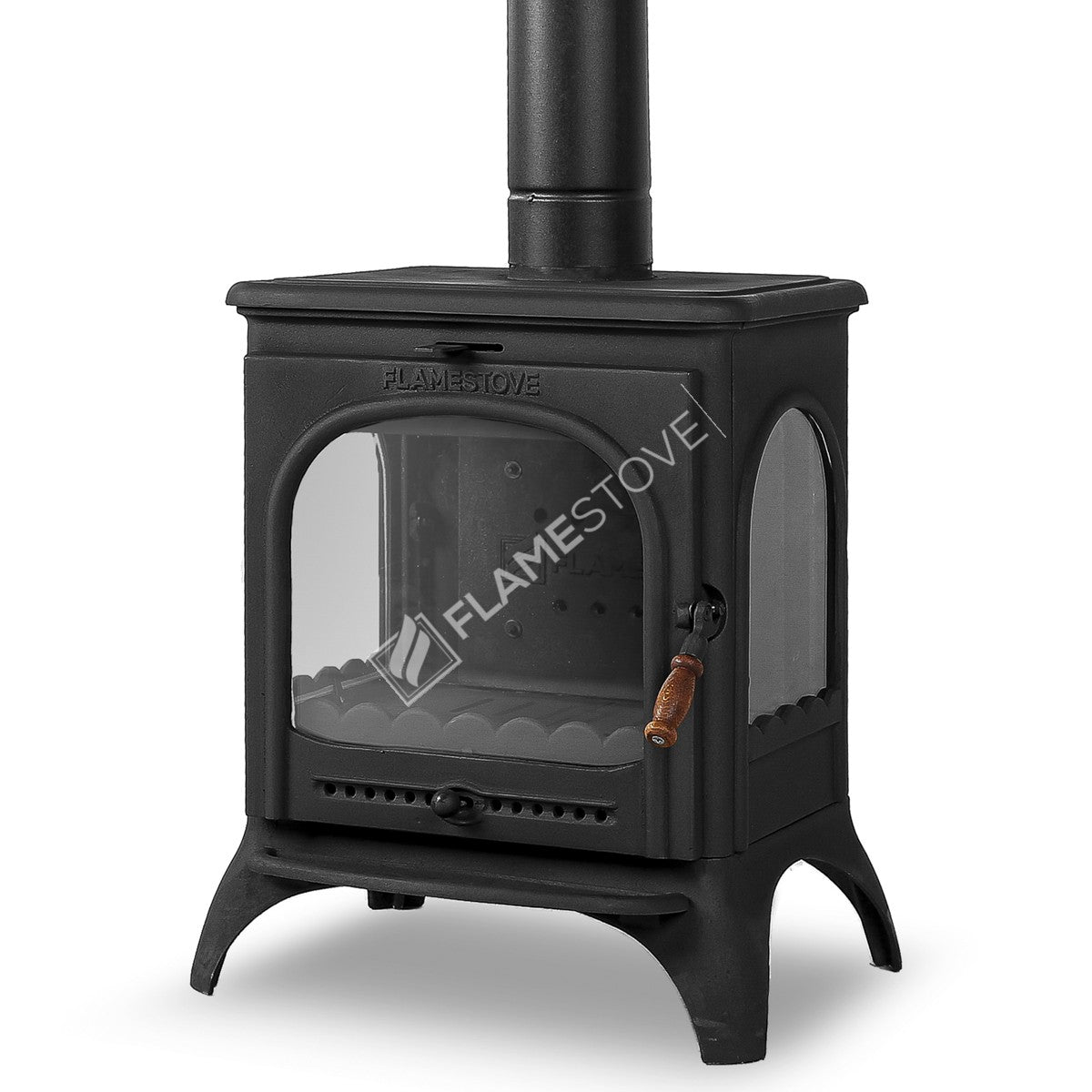 Sobă de Lux cu Lemne și Cărbuni FS-022 Modena - Eficiență 8 kW cu Sticlă Schott Robax și Design cu 3 Panouri