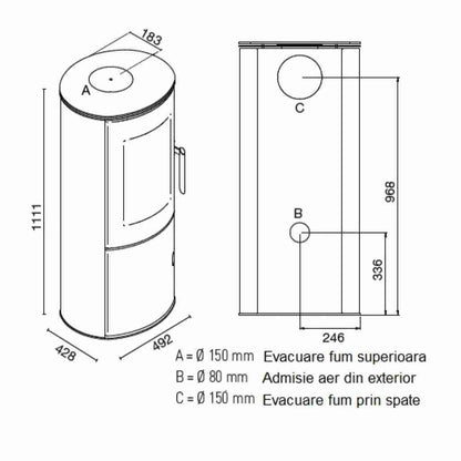 Soba Patty 8-9.5kw Nero - A+ cu randament 86%