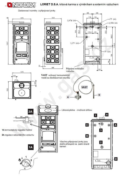 La Nordica Loriet S DSA Sobă tip centrala , albă