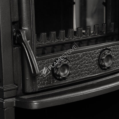 Sobă de Fontă Sirius FS-011ST Maxi, 18.21 kW, 3 Geamuri Schott Robax, Cu Cuptor și Spațiu pentru Lemne