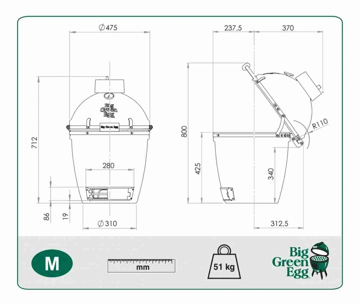 Kamado Ceramic Big Green Egg