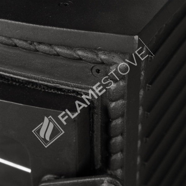 Soba Lux FS-054 din fontă cu sticlă pe 3 laturi și 55% eficiență - Încălzește 70 m², sticlă Schott Robax, emailată