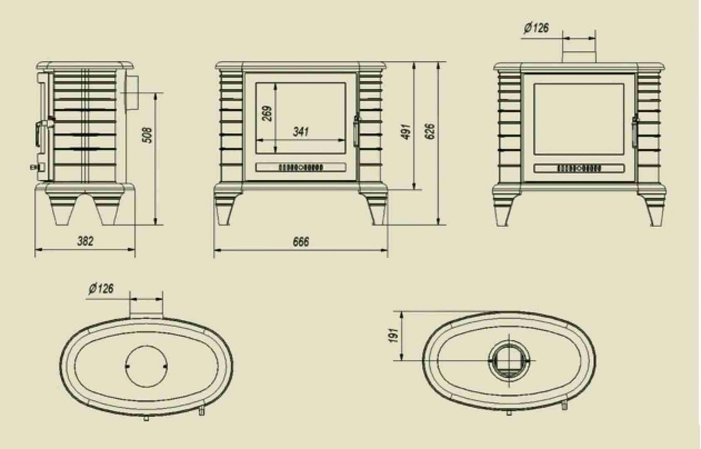 Soba K8 / 9-11kw cu Ventilator Turbo