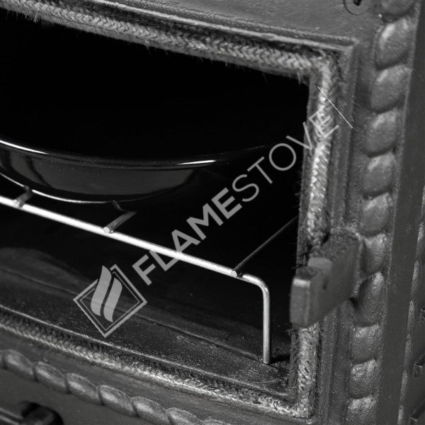 Soba Lux FS-054 din fontă cu sticlă pe 3 laturi și 55% eficiență - Încălzește 70 m², sticlă Schott Robax, emailată