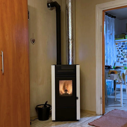 SOBA PELETI 2.5-9.5 KW - MARISA ALB - 2 Ventilatoare