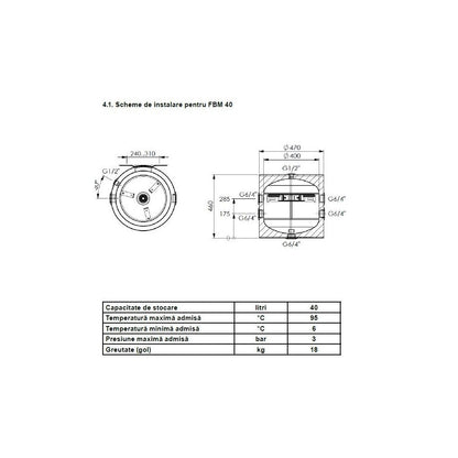 Puffer Ferroli FBM-PC0100 100 Litri pentru Pompă de Căldură
