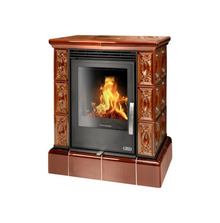 Soba centrala cahle teracota ABX - Helvetia K cu KS TVV (6,9 kW)