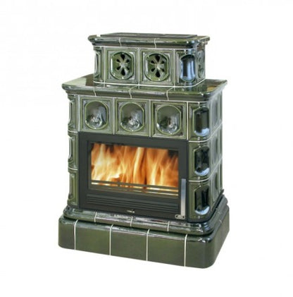 Sobă, semineu centrala cahle teracota ABX - Karelie cu plinta KS TVV (10,5 kW)