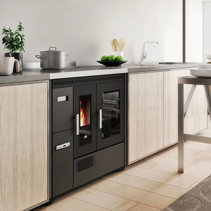 SOBA PE PELETI ENRICA 3.4-9.3 KW - ROSU