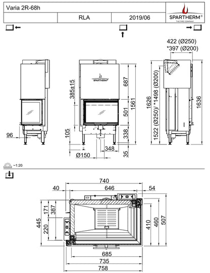 Spartherm Focar semineu VARIA 2R-68h