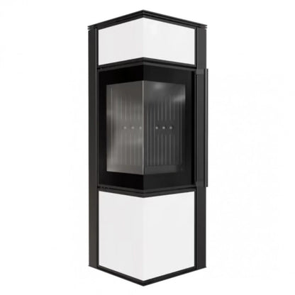 Soba Tora S 8-11kW Panou alb de sticla - Samota neagra
