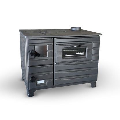 Șemineu de Lux 212, Negru Mat, cu Cărămidă, 6.330 kW