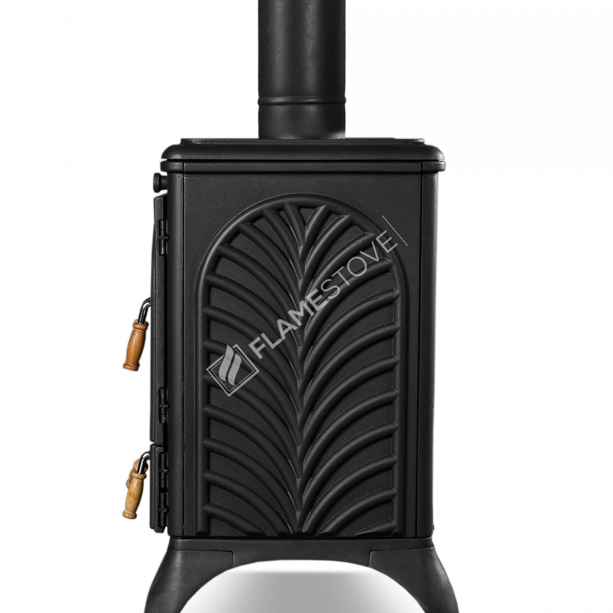 Soba Orizontală Palm Side Kuzineli FS-066 din Fontă cu Geam, 3 Etaje Cuptor, Combustie Dublă Eficientă Lemn și Cărbune, Geam Schott Robax, 15 kW + Tavă Emailată Cadou