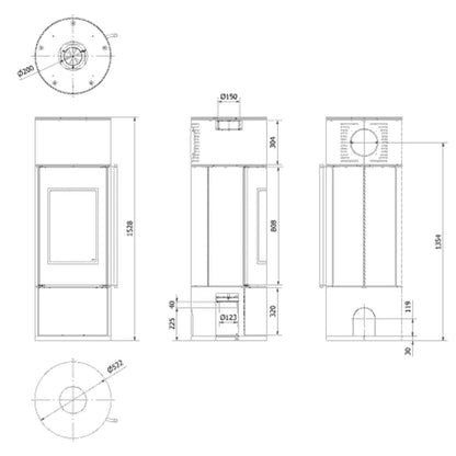Soba otel AMBLER 7kW - Maner lemn
