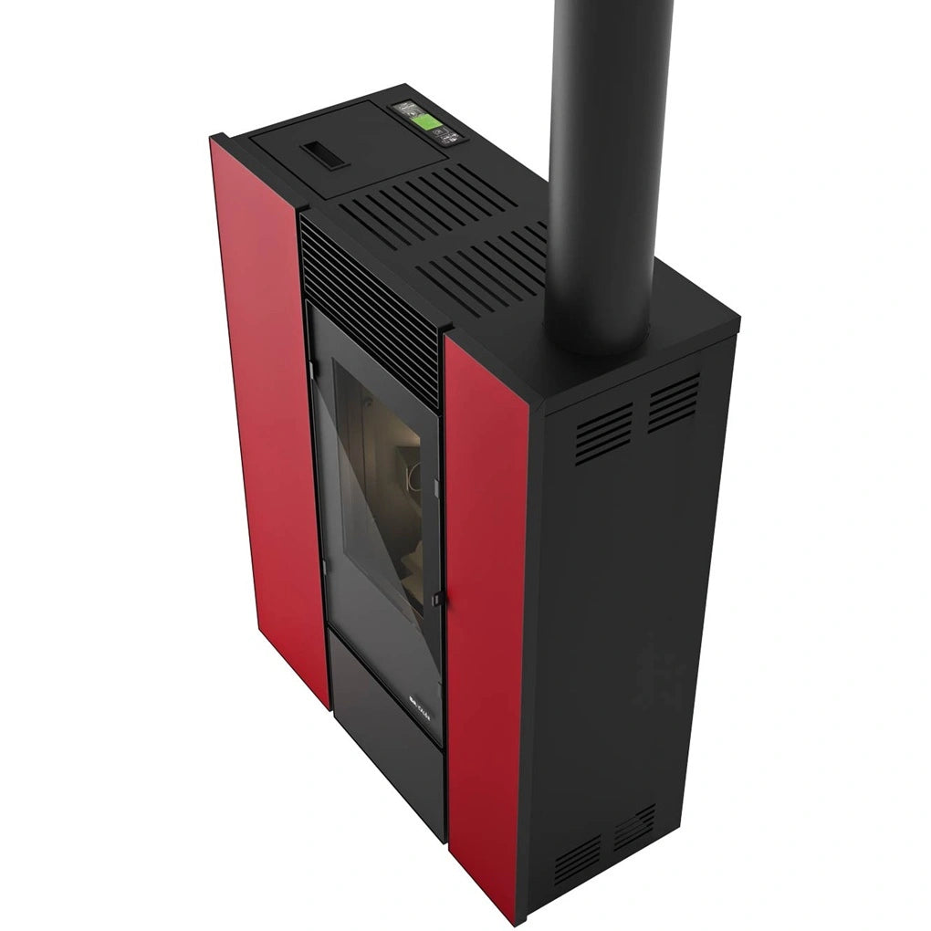 SOBA PELETI 4.4-11 KW - VIOLA SLIM ROSU - 2 Ventilatoare
