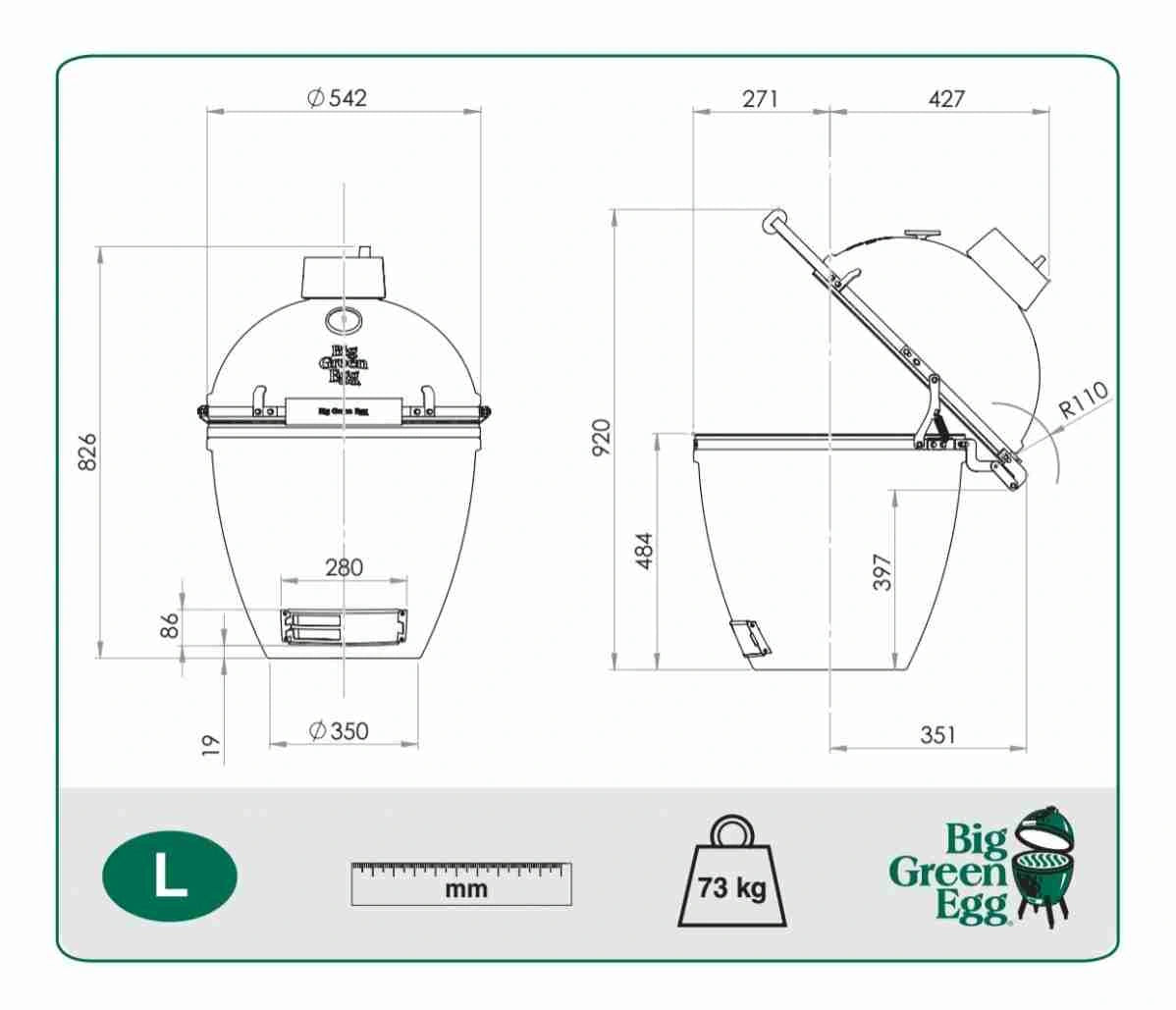 Kamado Ceramic Big Green Egg
