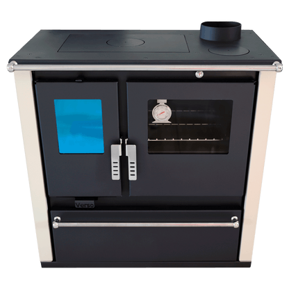 Sobă de gătit pe lemne Verso CS Plus Ceramic, 7,7 kW - Champagne