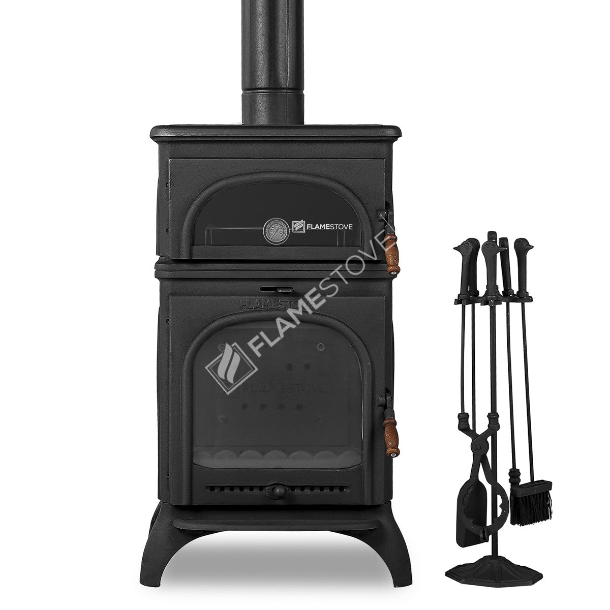 Aragaz Lux FS-024 cu Sticlă Modena, Putere 18.33 kW, Eficiență Ridicată pentru Lemn și Cărbune, Sticlă Schott Robax