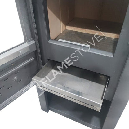 Soba de Oțel S2 cu Suprafață Exterioară din Cărămidă Refractară, Priză de Aluminiu și Spațiu pentru Lemne