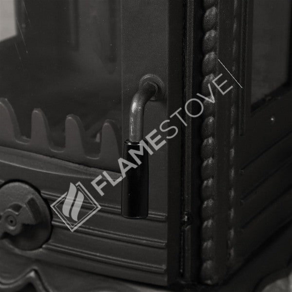 Soba Lux FS-054 din fontă cu sticlă pe 3 laturi și 55% eficiență - Încălzește 70 m², sticlă Schott Robax, emailată