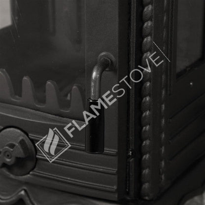 Soba Lux FS-054 din fontă cu sticlă pe 3 laturi și 55% eficiență - Încălzește 70 m², sticlă Schott Robax, emailată