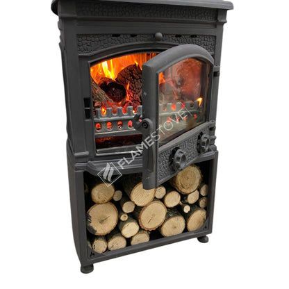 Sobă de Ardere a Lemnelor Sirius Maxi FS-016ST - Fontă Robustă, Eficiență Dublă, Sticlă Schott-Robax