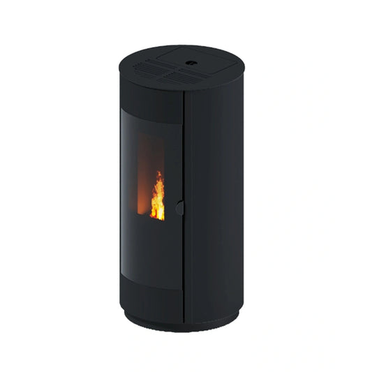 Sobă Peleți 3.8-9.3 KW TONDA NEGRU - CONVECTIE NATURALA
