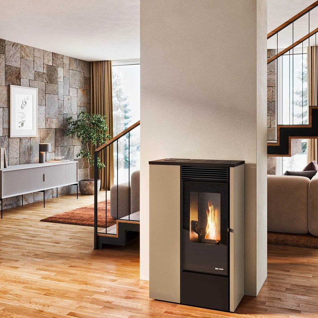 SOBA PELETI VANESSA SLIM 4.1-9.5 kw - CREM