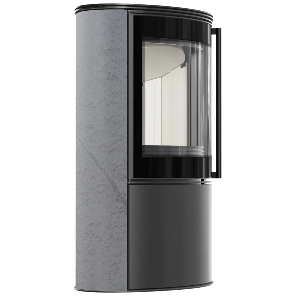 Soba Bjorn 7kW ceramica Gray Satin cu capac otel