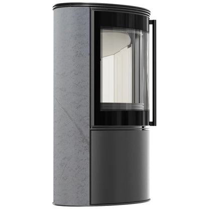 Soba Bjorn 7kW ceramica Gray Satin cu capac otel