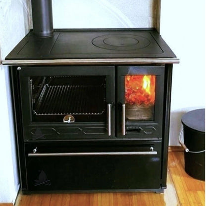 Soba de gatit P85 Negru cu plita si cuptor - 8kW - racord stanga