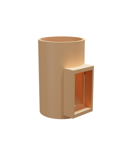 Coș de fum profesional – PracticHorn – Înălțime 8m, diametru interior 200 mm, dimensiune exterior 35×35 cm, racord 90